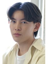 にもう ブルーブラック 韓国センターパート　メンズヘア　a