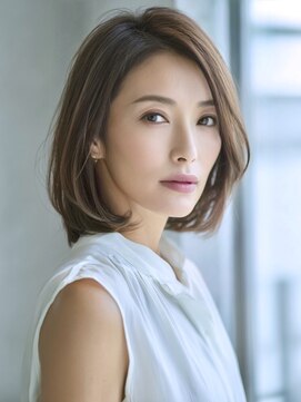 アルトリスト(Altruist Aging×HAIR&SPA) ★ダークアッシュ大人ガーリーボブ着物ミディアムレイヤーカット