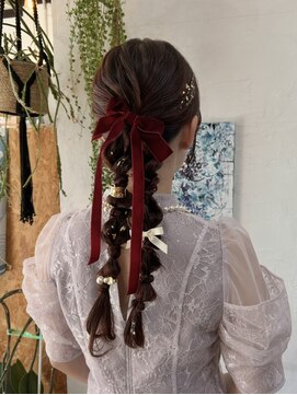 ツイン編みおろし