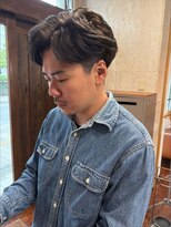 ジャヌ 浜町 眼鏡橋(JANU)&nbsp;メンズブリーチ無しWカラー×大人男子ヘア