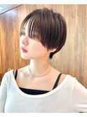 ショートヘアマッシュショート前髪長めマッシュショート