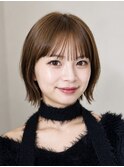 シースルーバング×小顔見えくびれボブ