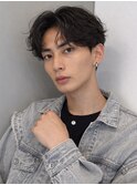 メンズカットパーマフェザーニュアンス毛流れセンターパート渋谷