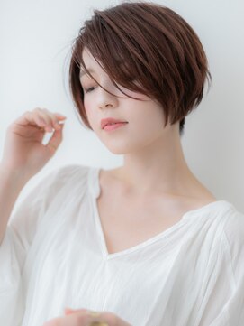 カバーヘア ブリス 大宮西口(COVER HAIR bliss) ブリーチなしワンレン刈り上げマッシュ大人ショートヘア30代40代