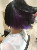 ボブ×インナーカラー