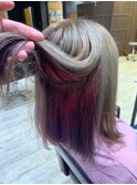 西宮/ハイライト/インナーカラー/小顔/大人可愛/ピンクベージュ