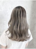 バレイヤージュ×ミルクティーアッシュ