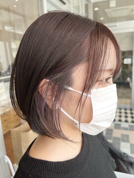 ラグーン(LAGOON) バイカラーインナーカラー/シアグレージュ/ボブ/ツヤ髪