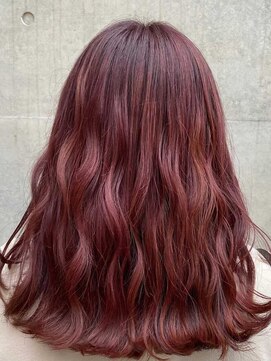 ビューティービースト 武雄店(beauty:beast) ブリーチオンカラー/レッドパープル