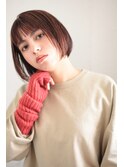 ボブ　オレンジカラー　ココアベージュ　代官山　中目黒