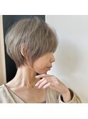 大人綺麗な小顔襟足スッキリショートボブ　30代40代50代