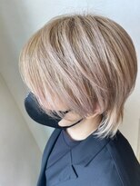 ヘアーデザイン ラクーナ(hair design La cuna) ハイトーン/ミルクティーベージュ/ソフトウルフ/レイヤーカット