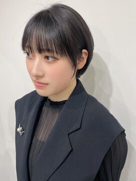 アイウィル(Ai WilL) ショートボブ　顔周りカット 丸みボブ 暗めカラー 前髪カット