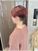 刈り上げ女子/ハンサムショート/ワインレッド/20代30代40代/横浜