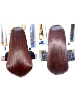 最新ヘアケア成分でさらに進化した髪質改善、トリートメントたっぷりの縮毛矯正ができます♪