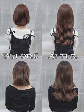 リップ 大阪本店(LIP) 【レミー100%最高級人毛/ロング】シールエクステ60枚+ブリーチ