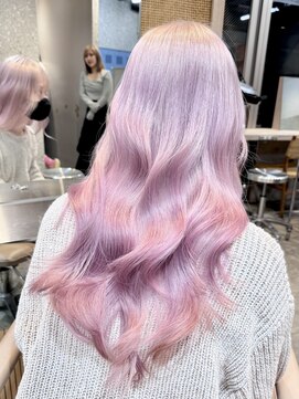 サンク 原宿 表参道(cinq) ハッシュカットミディアムレイヤーカットミルクティーベージュ