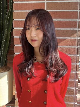 顔まわりレイヤー/ボルドーブラウン