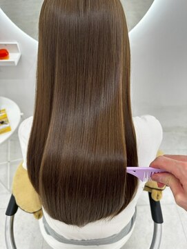 カラーハイライトハッシュカットレイヤーカットボブ髪質改善