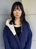 ヘアーアイストゥーレ(HAIR ICI TRE)&nbsp;ミディアムレイヤーココアブラウンくびれヘアハッシュカット