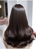 大人ブラウンロングレイヤー美髪矯正ストレート