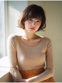 柔らかベージュ丸みショートボブ【新越谷/髪質改善】