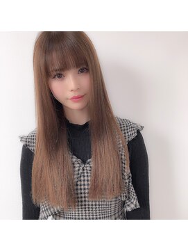 シエナ(CIENA) 【CIENA】透けベージュの切りっぱなしストレート＠酒井