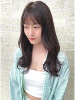 トップヘアーラウンジ 知立(TOP HAIR Lounge)&nbsp;韓国っぽ大きめウェーブ巻き/前髪パーマ/アッシュブラック