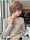 くびれショート/マロンブラウン/大人ショートボブ／山口○