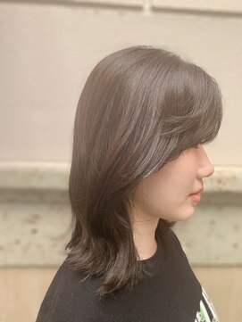 ユーキーヘアー(you key hair) ブリーチなしWカラーのグレージュ