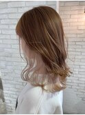 ホワイトベージュ インナーカラー ハイトーン ダブルカラー