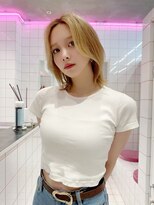 ロンド ストラーダ 心斎橋(Lond strada)&nbsp;韓国前髪顔周りロング×ピンクブラウン[心斎橋/髪質改善]