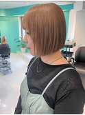 ボブ/メルティーベージュ/ブラウン/切りっぱなしボブ