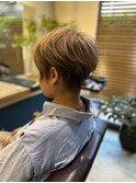 ハンサムショート×ミルクティーベージュ