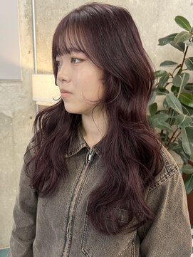 ノード(NODE) 栄バーガンディー垢抜けレイヤーロングスタイル