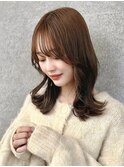 マロンブラウン×韓国風くびれ巻き