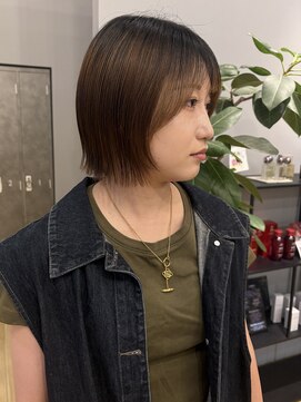 ジアン バイ ミルボン NU茶屋町+(GIEN by milbon) 顔周りレイヤー/ボブ/切りっぱなしボブ/吉岡美音