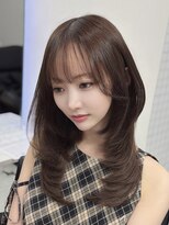 ロムーク 表参道(LOMKH)&nbsp;韓国ロングレイヤーカット顔周りシールエクステ春ハッシュカット