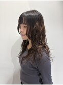 パッっと前髪☆顔まわりレイヤーのロングウェーブパーマ