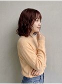 ミディアムヘア/ハッシュカット/グレージュ/ニュアンスパーマ