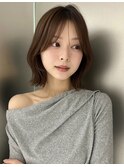 シースルーバング レイヤーボブ