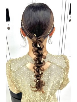 スタイル 横浜(STYLE) 結婚式お呼ばれヘアセット／網おろし/横浜駅/リボン