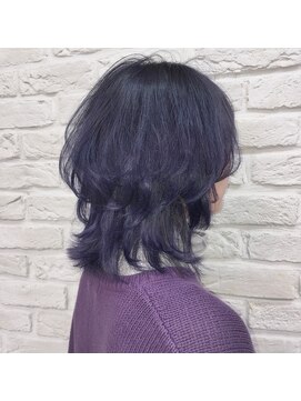 アンククロス 表参道(ANKH CROSS) マッシュウルフ、ネイビーカラー