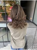 チョコレートブラウンハイライトレイヤーカット