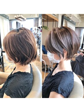 バンプ ギンザ(BUMP GINZA) 《明るい白髪染め》ひし形ショート×ハイライト【中村】