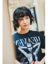 ベンジー 北千住店(benji)&nbsp;ボブ×スパイラルパーマ×前髪あり