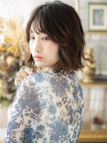 カバーヘア イヴ 戸頭店(COVER HAIR EVE)&nbsp;アッシュオリーブ前下がりボブウェットヘアa戸頭20代30代40代