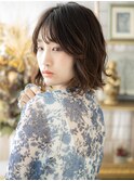 アッシュオリーブ前下がりボブウェットヘアa戸頭20代30代40代