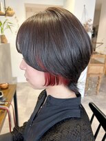 スナオ(sunao)&nbsp;インナーカラーレッド×ウルフショート