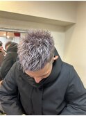 Wブリーチ ホワイトアッシュ スパイキーショート